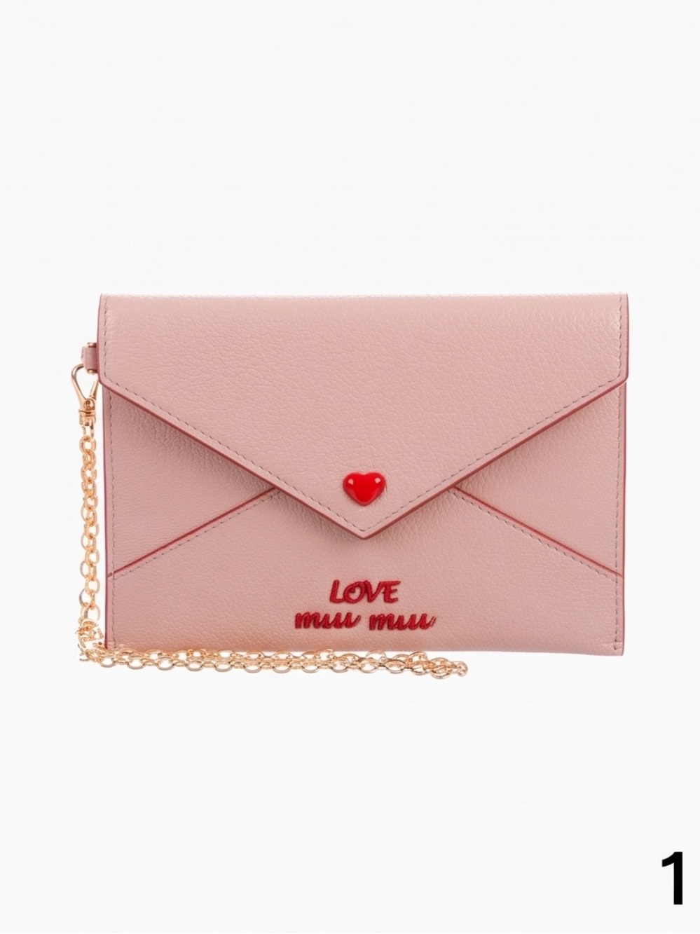 MIU MIU
Pink Madras Love Envelope Wristlet Pouch